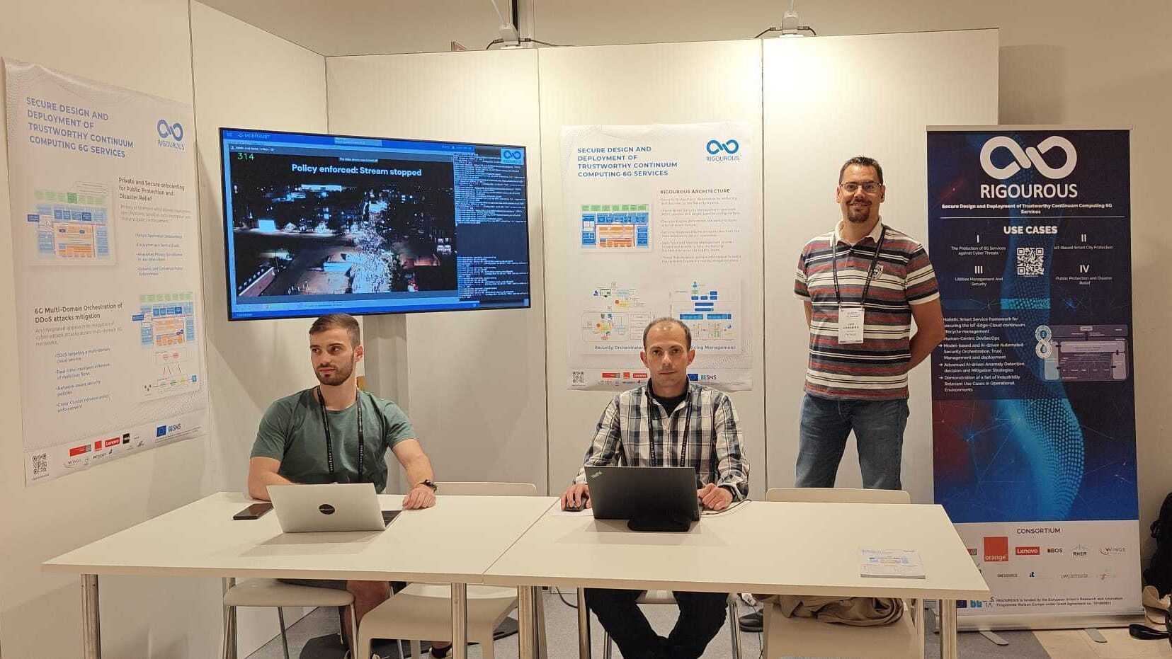 Picture of the project's booth at EuCNC.